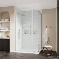 Ove Decors Endless Pasadena 40" W x 35.98" D x 72.01" H Frameless Rectangle Shower Kit with Base Included