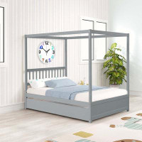 Winston Porter Davinia Full/Double Solid Wood Canopy Bed
