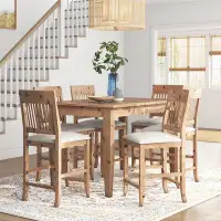 Highland Dunes Ordway 7 Piece Extendable Solid Wood Dining Set
