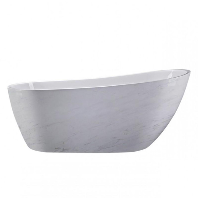Athens - Marble or White - Artistic Acrylic 67 Freestanding Bathtub BSQ in Plumbing, Sinks, Toilets & Showers - Image 3