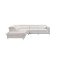 Wade Logan Bella Leather Sectional Sofa White-Right