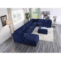Acme Crosby Blue Fabric Sectional Set