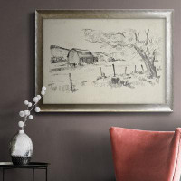 August Grove Sketched Barn View II Premium Framed Canvas- Ready To Hang