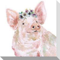 North American Art Pig With Crown: Pallet Art