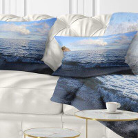 East Urban Home Seashore Wave with Whitecaps on Lake Baikal Lumbar Pillow