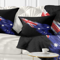 The Twillery Co. Corwin Abstract Wing with Australian Flag Lumbar Pillow