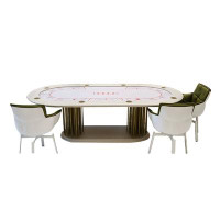 Recon Furniture 105.51" White Oval Texas Hold'em Table