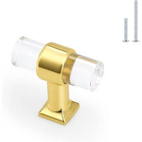 Plumbing N Parts 1.57-in. x 1.5-in. Acrylic-zinc Alloy Cabinet Cabinet Knob In Gold PNP-36504
