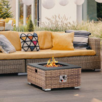 Latitude Run® Eryberto 11'' H x 23.6'' W Outdoor Fire Pit Table with Lid