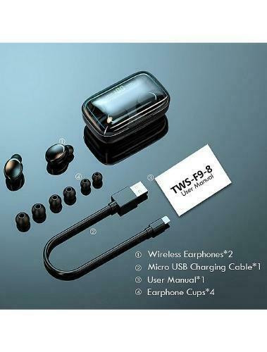 Wireless Earbuds TWS F9-5 Bluetooth 5.0 LED Display Earphones 9D Stereo Sport Music Waterproof Headset - Black in General Electronics - Image 3