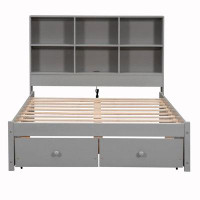 Latitude Run® Platform Bed with Storage Headboard, Charging Station and 2 Drawers