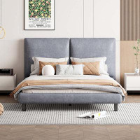 Latitude Run® Queen Size Upholstered Platform Bed with Thick Fabric