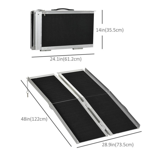 Wheelchair Ramp 48" L x 28.9" W x 1.4"H Black in Health & Special Needs - Image 3