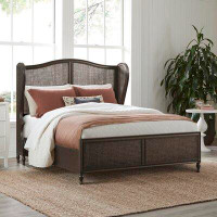 Hillsdale Furniture Hillsdale Furniture Bridgeview Wood And Cane Queen Bed, Oiled Bronze