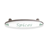 D. Lawless Hardware 3" Ceramic Spices Pull Satin NIckel With Sage Green