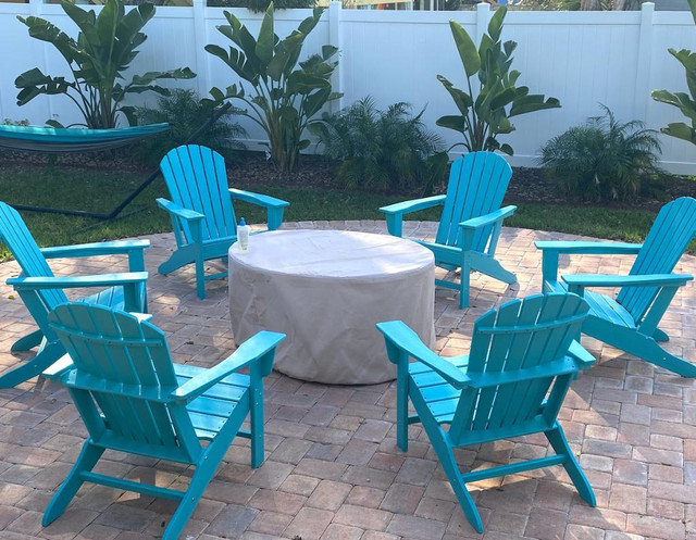 Turquoise  Outdoor Adirondack Lounge Chair Patio Furniture in Patio & Garden Furniture