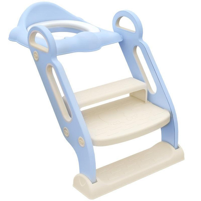 POTTY TRAINING TOILET SEAT WITH STEP STOOL LADDER, CHILDREN TOILET TRAINING SEAT CHAIR WITH SOFT CUSHION, HANDLES, NON-S in Toys & Games - Image 2