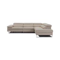 New Spec Inc Parker Full Top Grain Sectional Sofa Medium Beige In Right