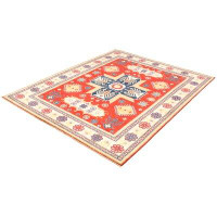 Isabelline One-of-a-Kind Qaiden Hand-Knotted 2010s Gazni Red/Gold 8'2" x 10'1" Wool Area Rug