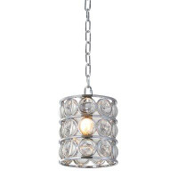 Everly Quinn 1 - Light Single Cylinder Pendant with Glass Accents