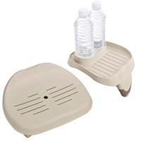 Intex Seat for Inflatable Purespa Hot Tub + Purespa Cup Holder and Tray Accessory