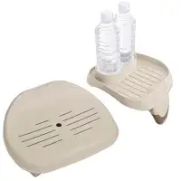 Intex Seat for Inflatable Purespa Hot Tub + Purespa Cup Holder and Tray Accessory