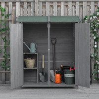 Garden Storage Shed 54.75'' x 29.5'' x 63'' Grey and Green