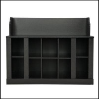 Latitude Run® ON-TREND Shoe Storage Bench with Shelves and 4 Hooks, Elegant Hall Tree