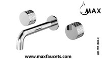 Bathroom Faucet Double Handle Wall Mounted With Rough-in Valve Chrome Finish