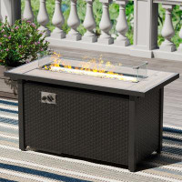 Arlmont & Co. Shireena 24.7" H x 44.5" W Outdoor Fire Pit Table