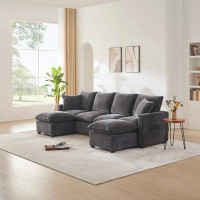 Latitude Run® Modern U Shape Modular Sofa with 2 Pillows Included