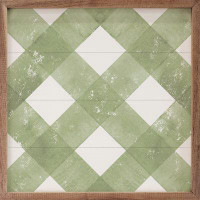 Gracie Oaks Pattern Green Plaid On White