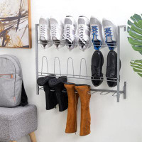 Rebrilliant 9 Pair Wall Mounted Shoe & Boot Rack