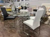 Glass Dining Set on Special Price !! Floor Model Clearance !!