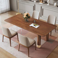 Orren Ellis Solid wood dining table and chair rectangular long table small apartment type