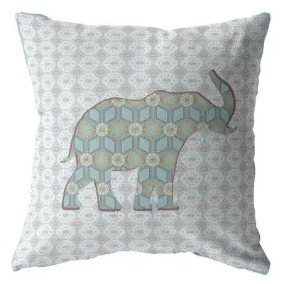 Dakota Fields Elephant Silhouette Broadcloth Indoor Outdoor Zippered Pillow