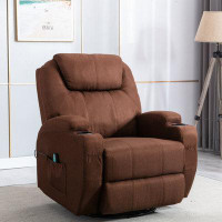 Latitude Run® Brown Textile Multi-Purpose Recliner, Upholstered Sofa
