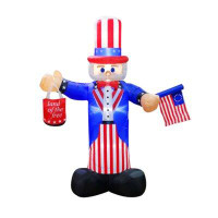 The Holiday Aisle® The Holiday Aisle® 7Ft Tall Patriotic Independence Day 4Th Of July Inflatable Uncle Sam Hold American