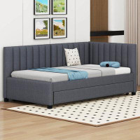 Latitude Run® Upholstered Daybed With Trundle Twin Size Sofa Bed