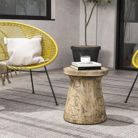 Millwood Pines Millwood Pines 17'' Concrete Accent Side Table Mushroom Wood-like End Table Plant Stand Stool
