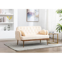 GZMWON Cute Velvet  Sofa, Living Room Couch