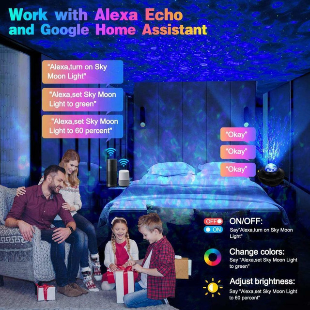 NEW STAR PROJECTOR NIGHT LIGHT APP & ALEXA CONTROLLED S3059 in General Electronics in Alberta - Image 4