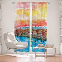 East Urban Home Lined Window Curtains 2-panel Set for Window Size by Markus Fabulous Venice Italy Alps II