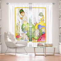 East Urban Home Lined Window Curtains 2-panel Set for Window Size by Marley Ungaro - Bathing Mermaid