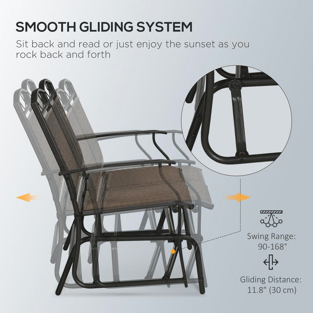 Rattan Gliding Chair 41.3" x 26.8" x 35.8" Brown in Patio & Garden Furniture - Image 4