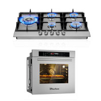 Dalxo Dalxo 2 Piece Kitchen Appliance Package with Dual Fuel 30'' Gas Cooktop & 30'' Wall Oven