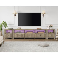 Ivy Bronx Ivy Bronx 2-in-1 Tv Stand With Colorful Led Light, Modern Tv Entertainment Center For Up To 110 Inch Tv, Wood