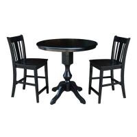 Canora Grey Reichel 2 - Person Counter Height Solid Wood Dining Set