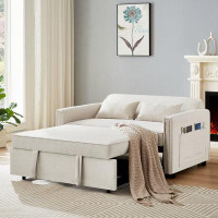 Lipoton Convertible Loveseat Sleeper Sofa Couch, 2 Seater Sofa With Pull-Out Bed