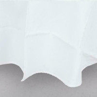 64 White Round Hemmed Poly Cotton Tablecloth *RESTAURANT EQUIPMENT PARTS SMALLWARES HOODS AND MORE*